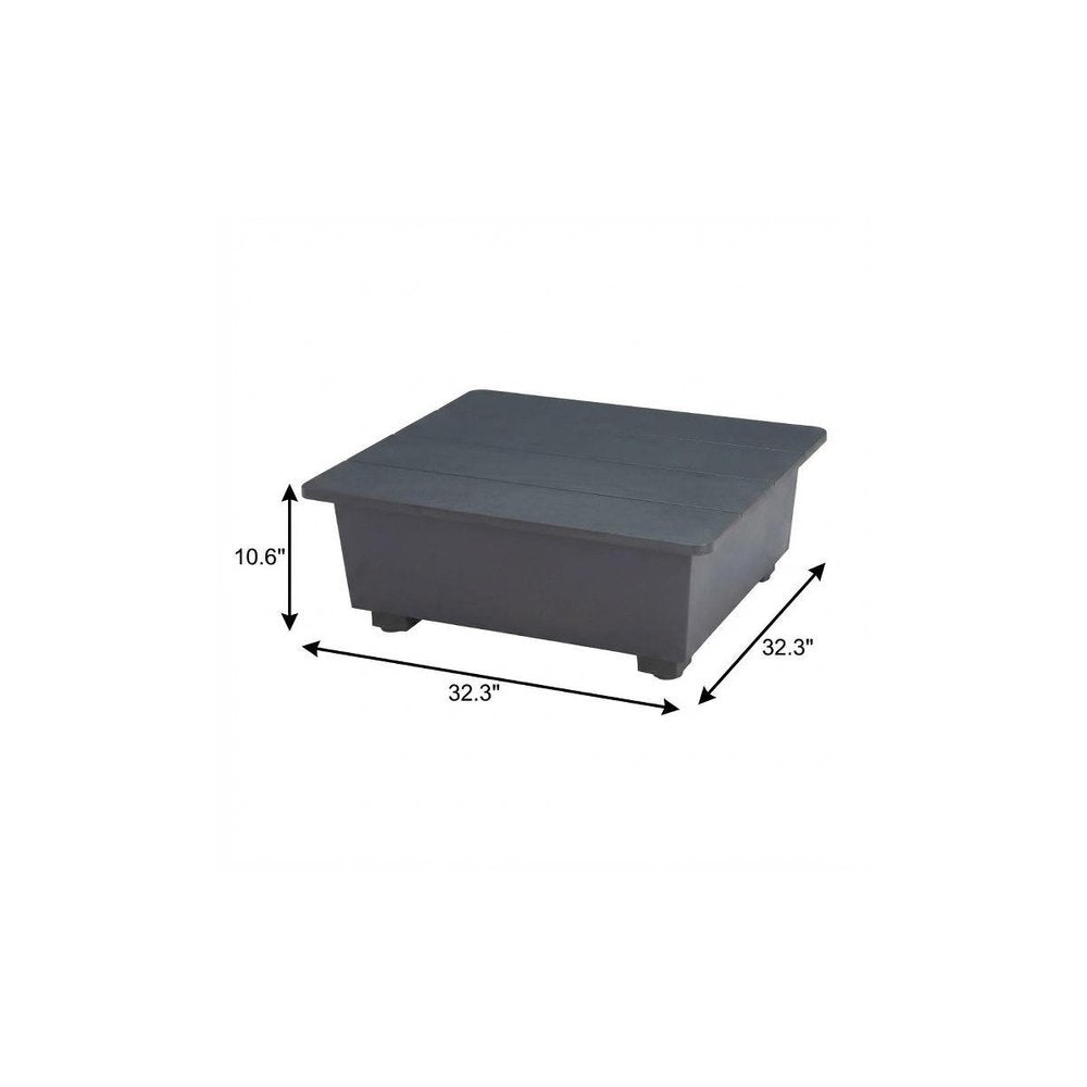 32" Gray Aluminum Square Outdoor Patio Coffee Table