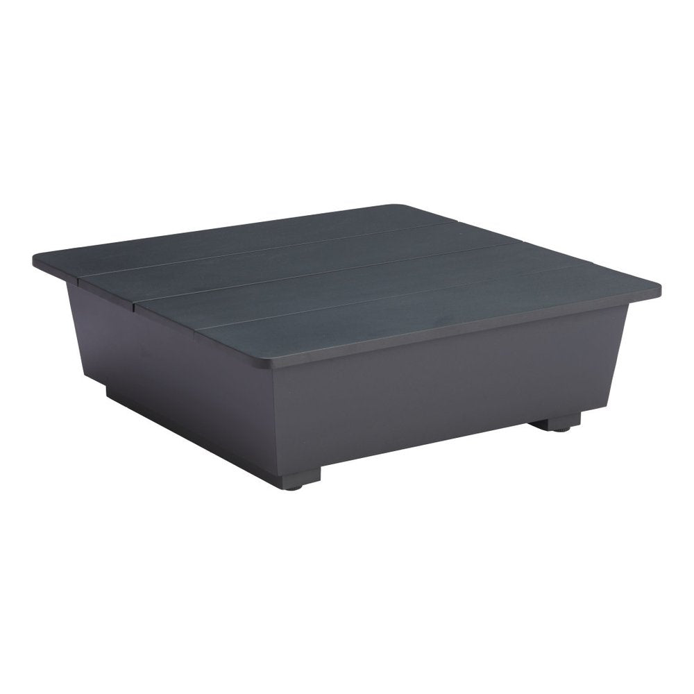 32" Gray Aluminum Square Outdoor Patio Coffee Table