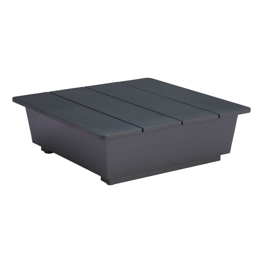 32" Gray Aluminum Square Outdoor Patio Coffee Table