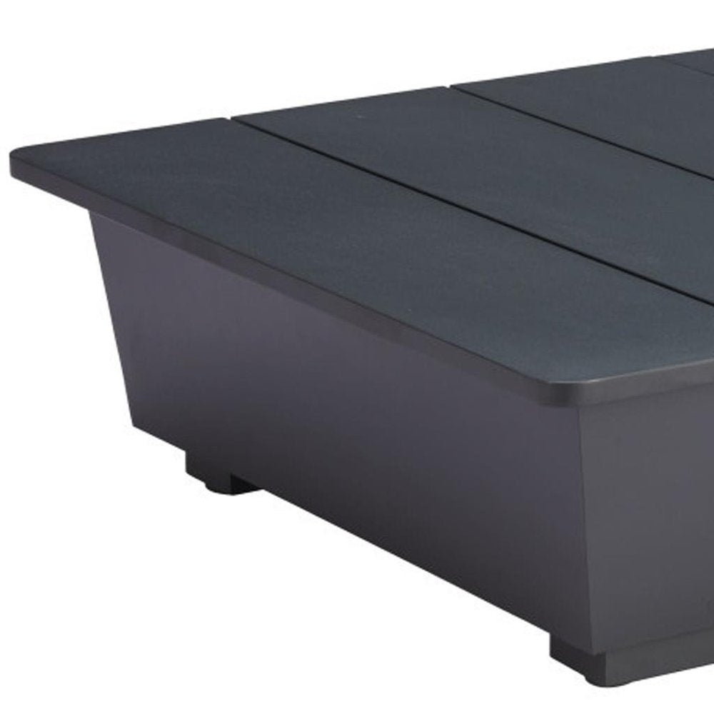 32" Gray Aluminum Square Outdoor Patio Coffee Table