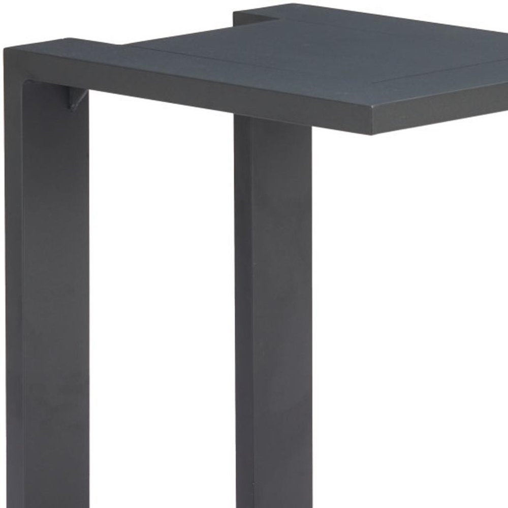 18" Black Aluminum Outdoor Patio Side Table