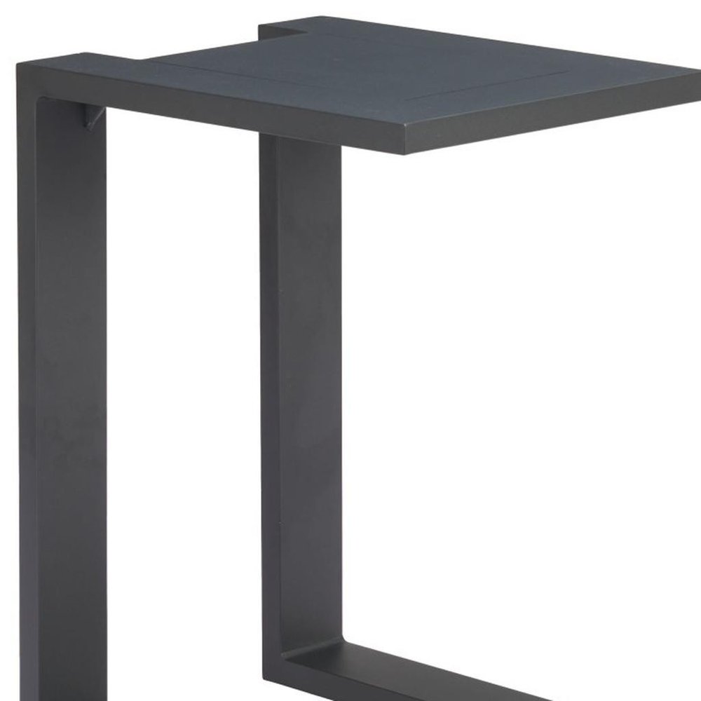 18" Black Aluminum Outdoor Patio Side Table