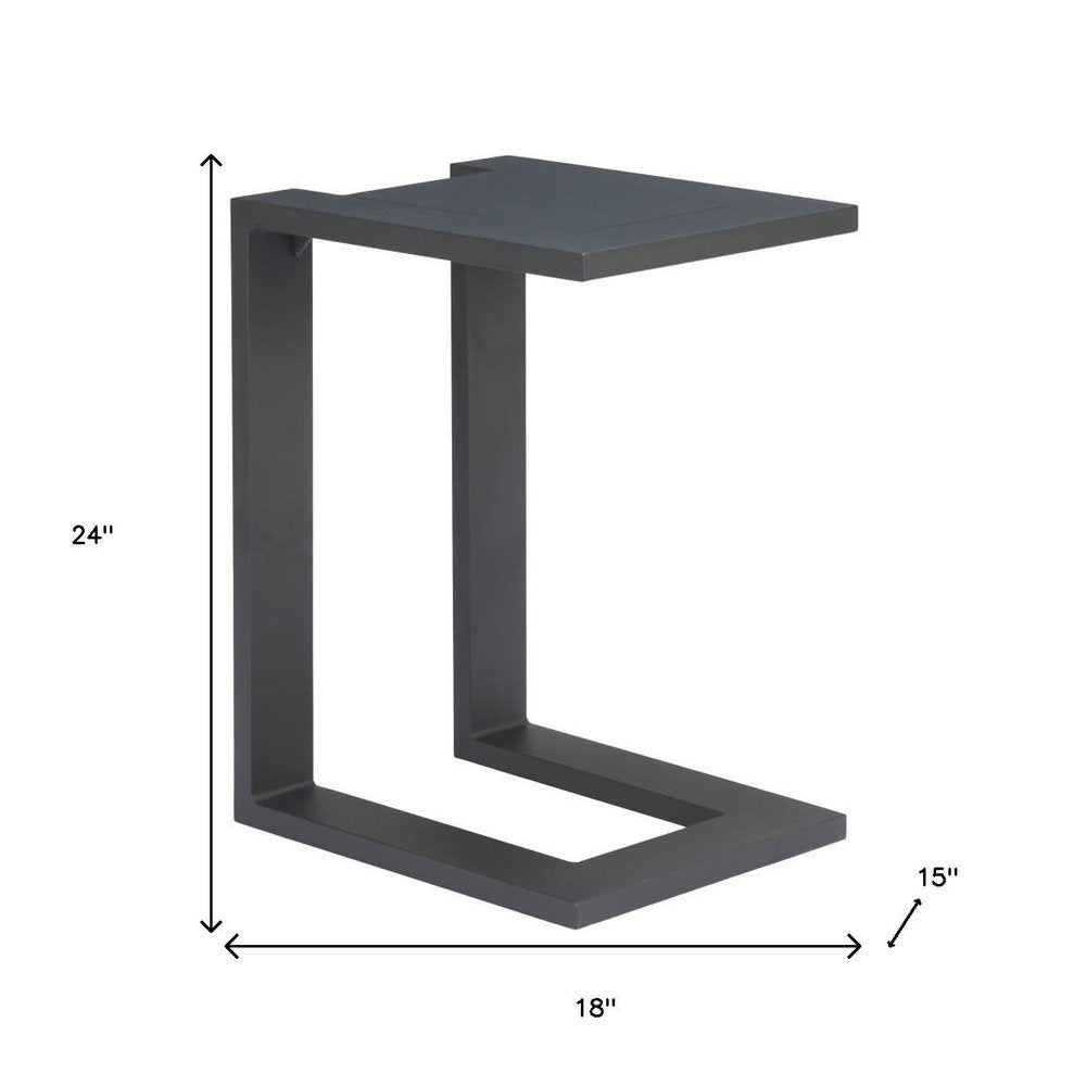 18" Black Aluminum Outdoor Patio Side Table