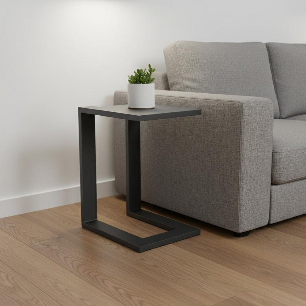 18" Black Aluminum Outdoor Patio Side Table