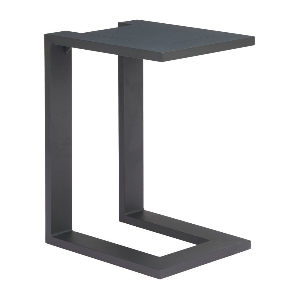 18" Black Aluminum Outdoor Patio Side Table
