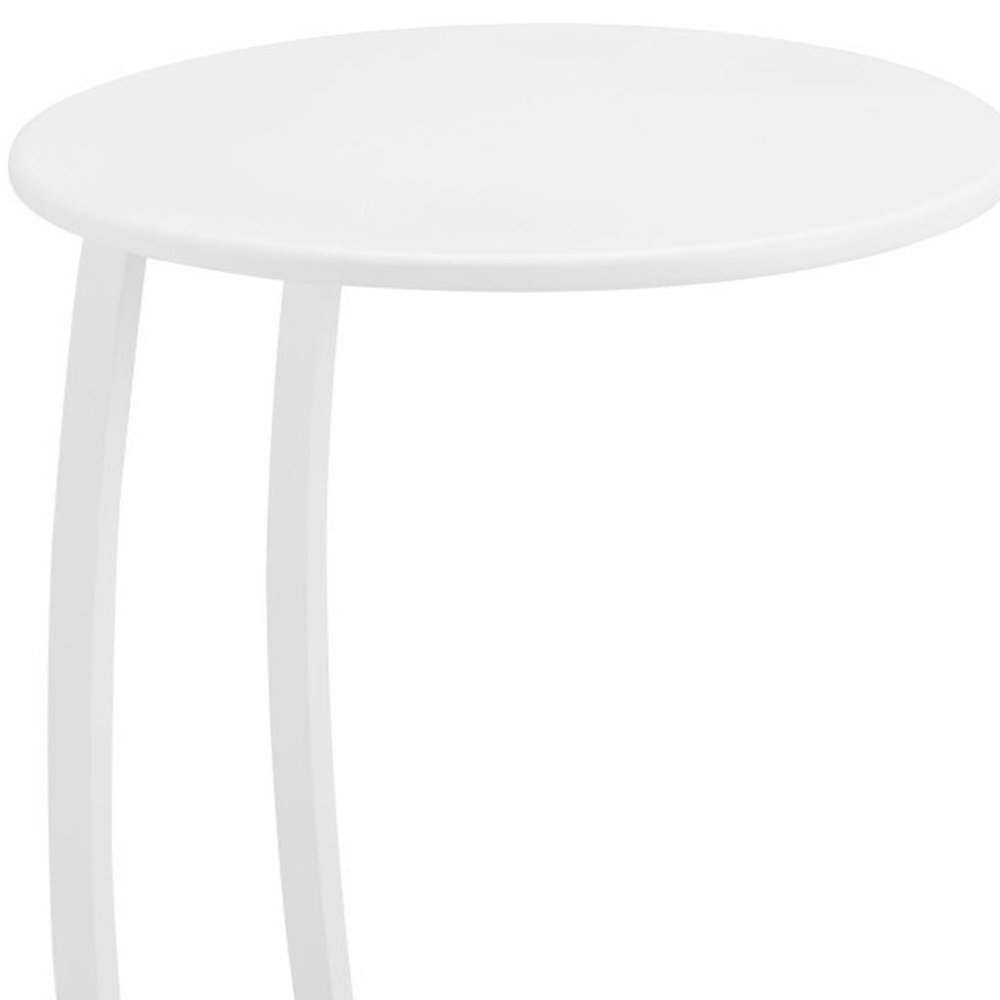20" White Aluminum Round Outdoor Patio Side Table