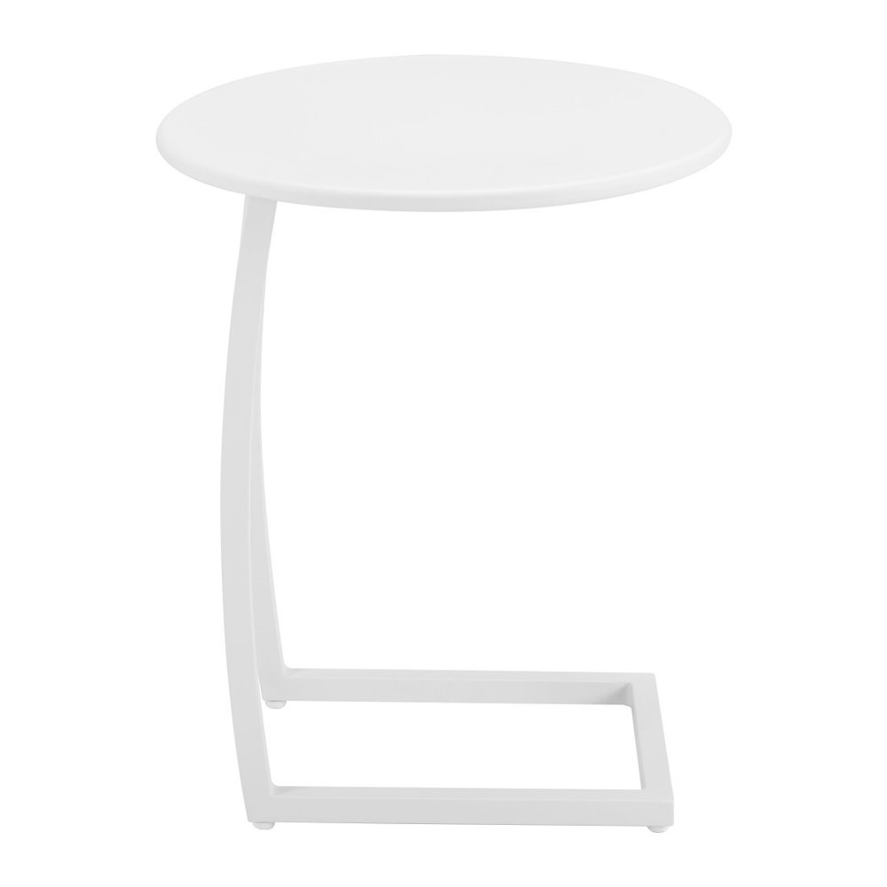 20" White Aluminum Round Outdoor Patio Side Table