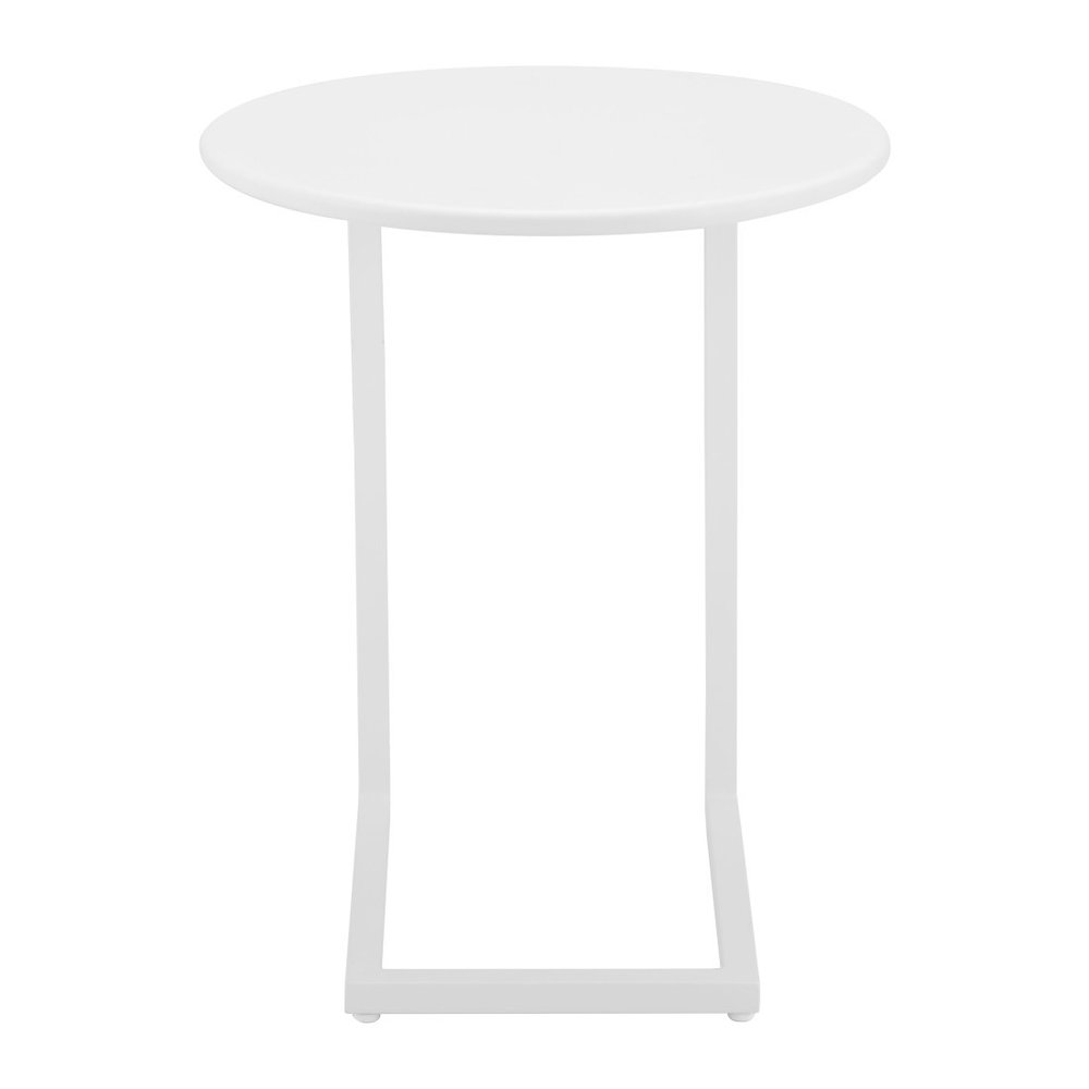 20" White Aluminum Round Outdoor Patio Side Table