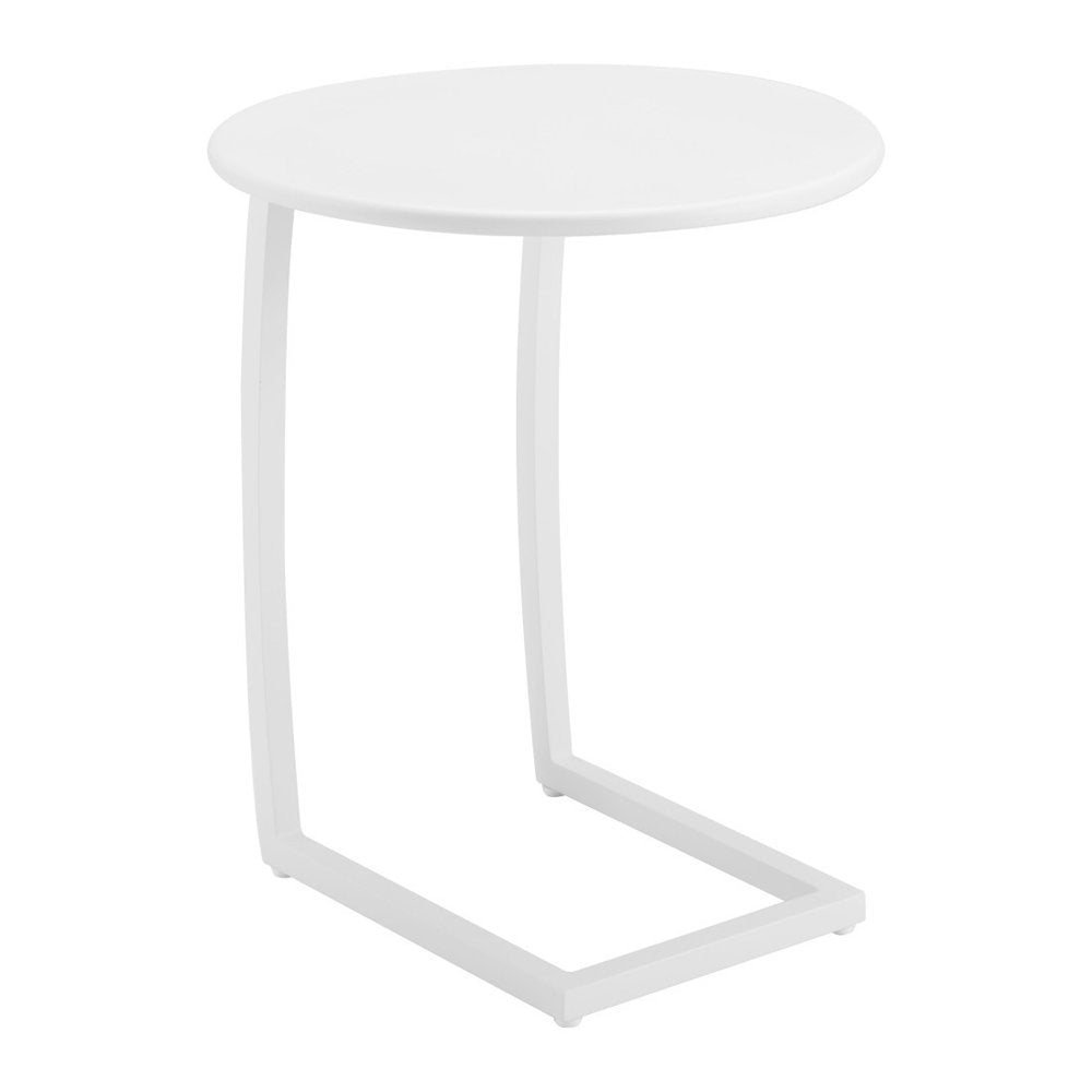 20" White Aluminum Round Outdoor Patio Side Table