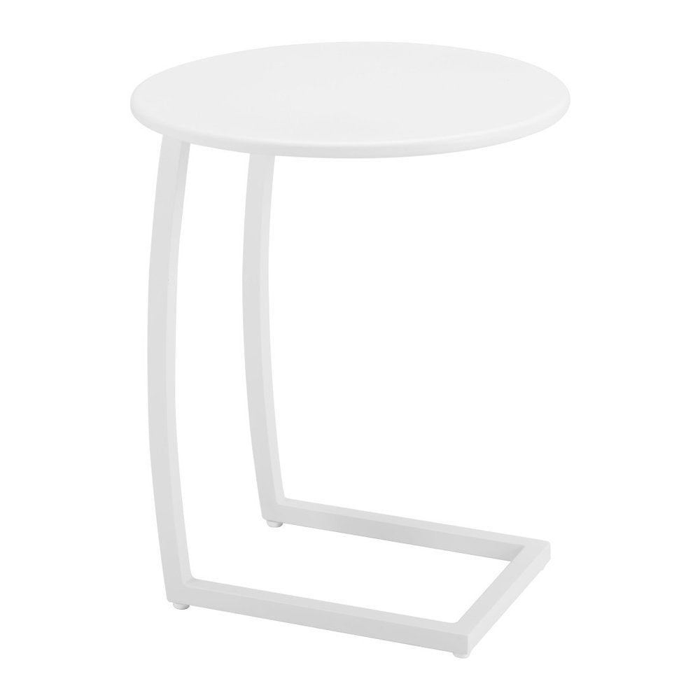 20" White Aluminum Round Outdoor Patio Side Table