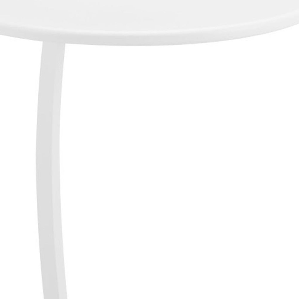 20" White Aluminum Round Outdoor Patio Side Table