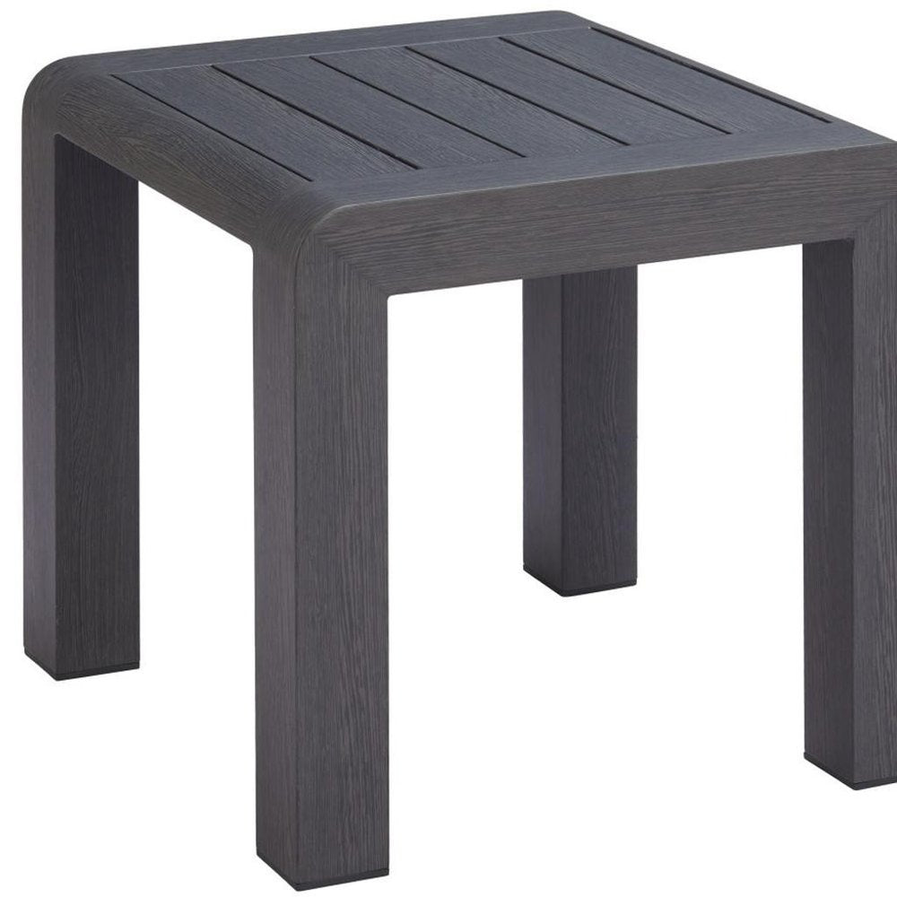 23" Black Aluminum Square Outdoor Patio Side Table