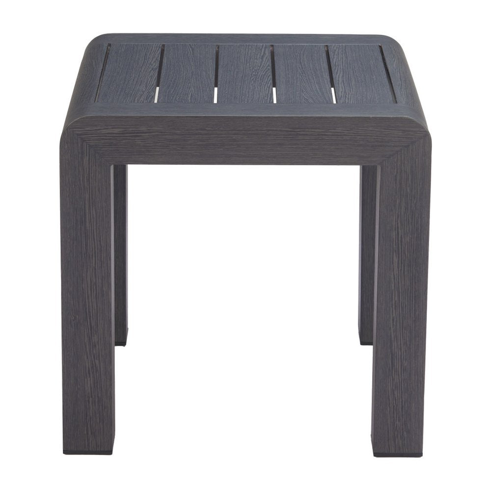 23" Black Aluminum Square Outdoor Patio Side Table