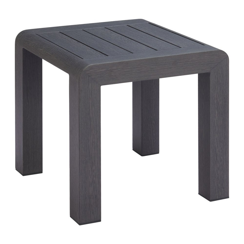 23" Black Aluminum Square Outdoor Patio Side Table