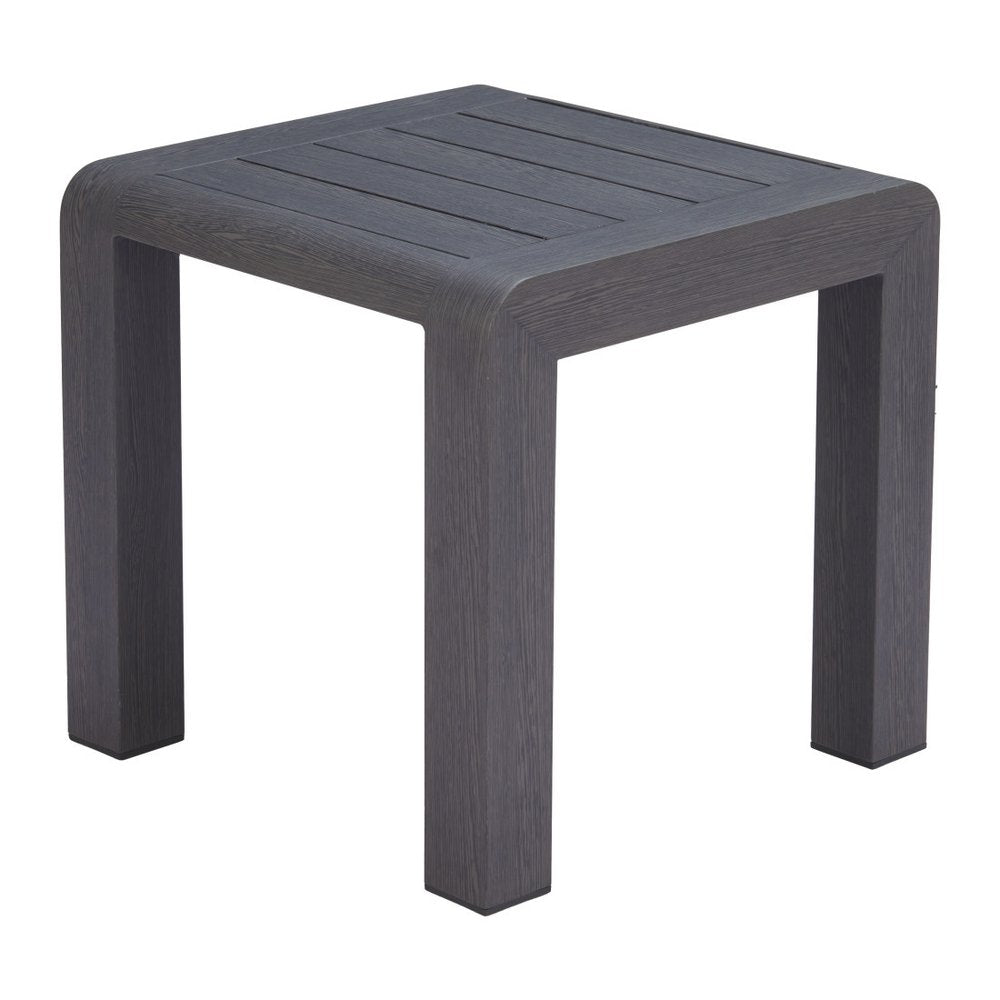 23" Black Aluminum Square Outdoor Patio Side Table