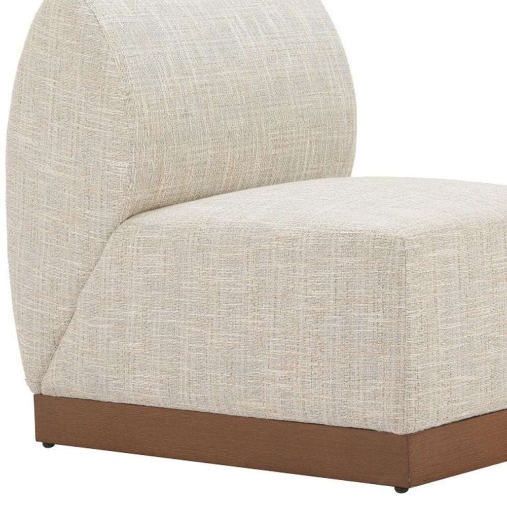 24" Beige Aluminum Outdoor Patio Accent Chair