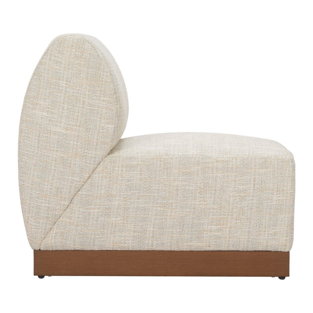 24" Beige Aluminum Outdoor Patio Accent Chair
