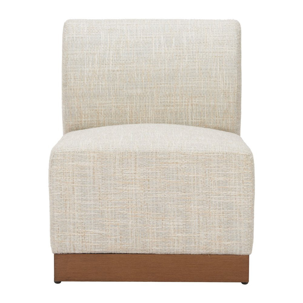 24" Beige Aluminum Outdoor Patio Accent Chair