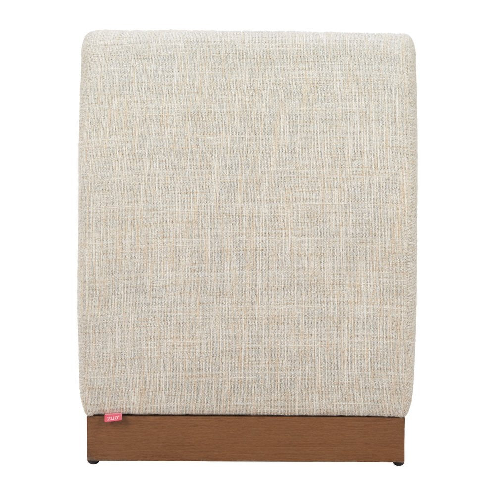24" Beige Aluminum Outdoor Patio Accent Chair