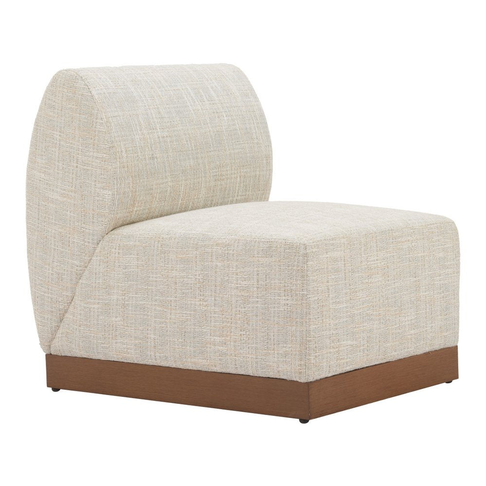 24" Beige Aluminum Outdoor Patio Accent Chair