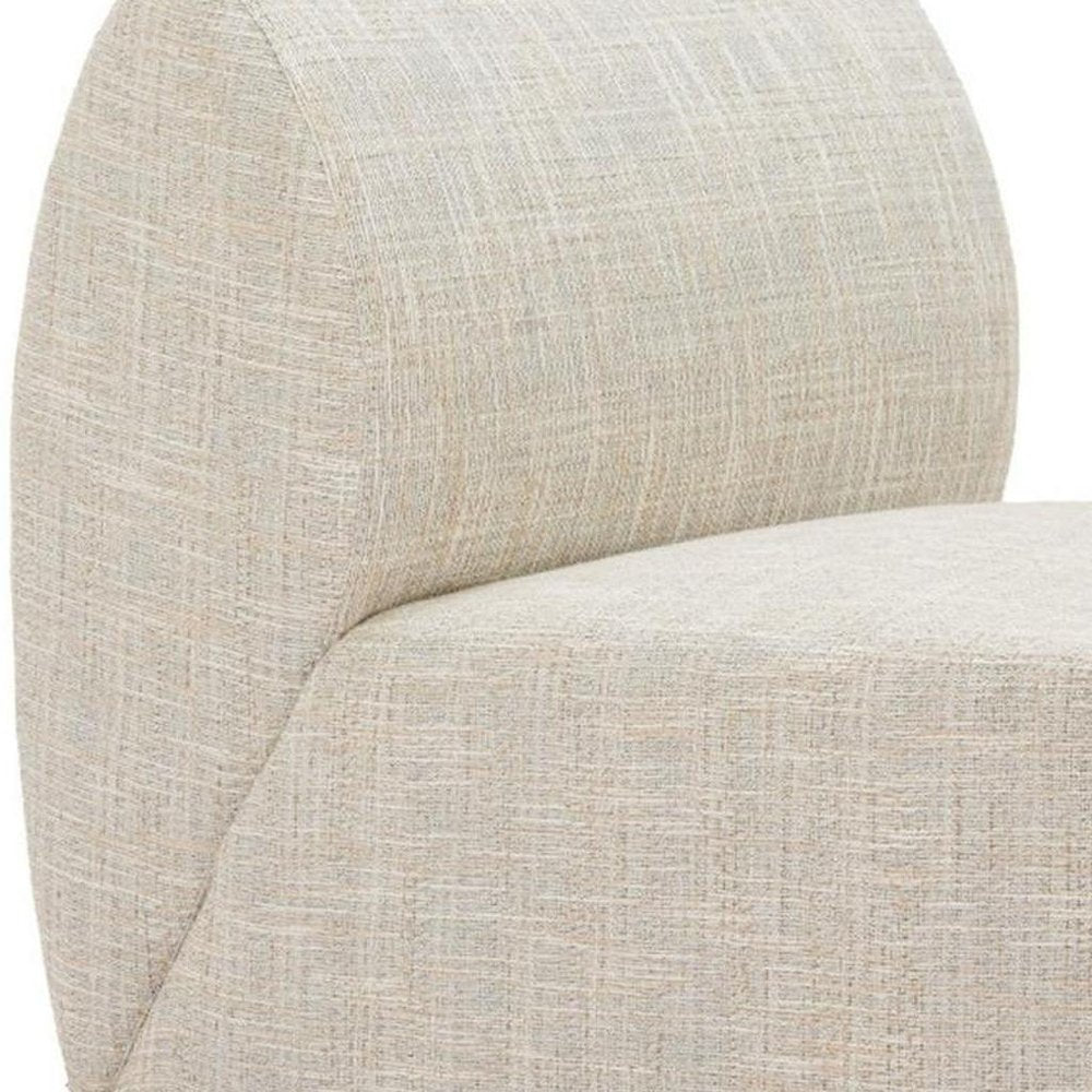 24" Beige Aluminum Outdoor Patio Accent Chair