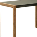 56" Gray & Natural Faux Concrete & Solid Wood Outdoor Patio Bar Table