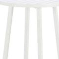24" White Aluminum Slat Rounded Outdoor Patio Bar Table
