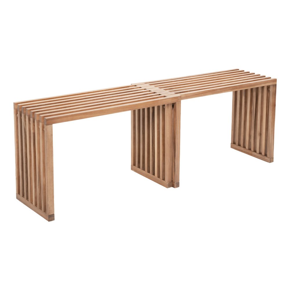 54" Natural Acacia Solid Wood Extendable Garden Patio Outdoor Garden Bench