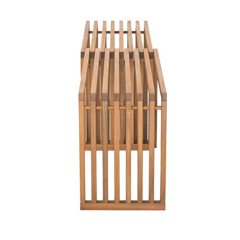 54" Natural Acacia Solid Wood Extendable Garden Patio Outdoor Garden Bench