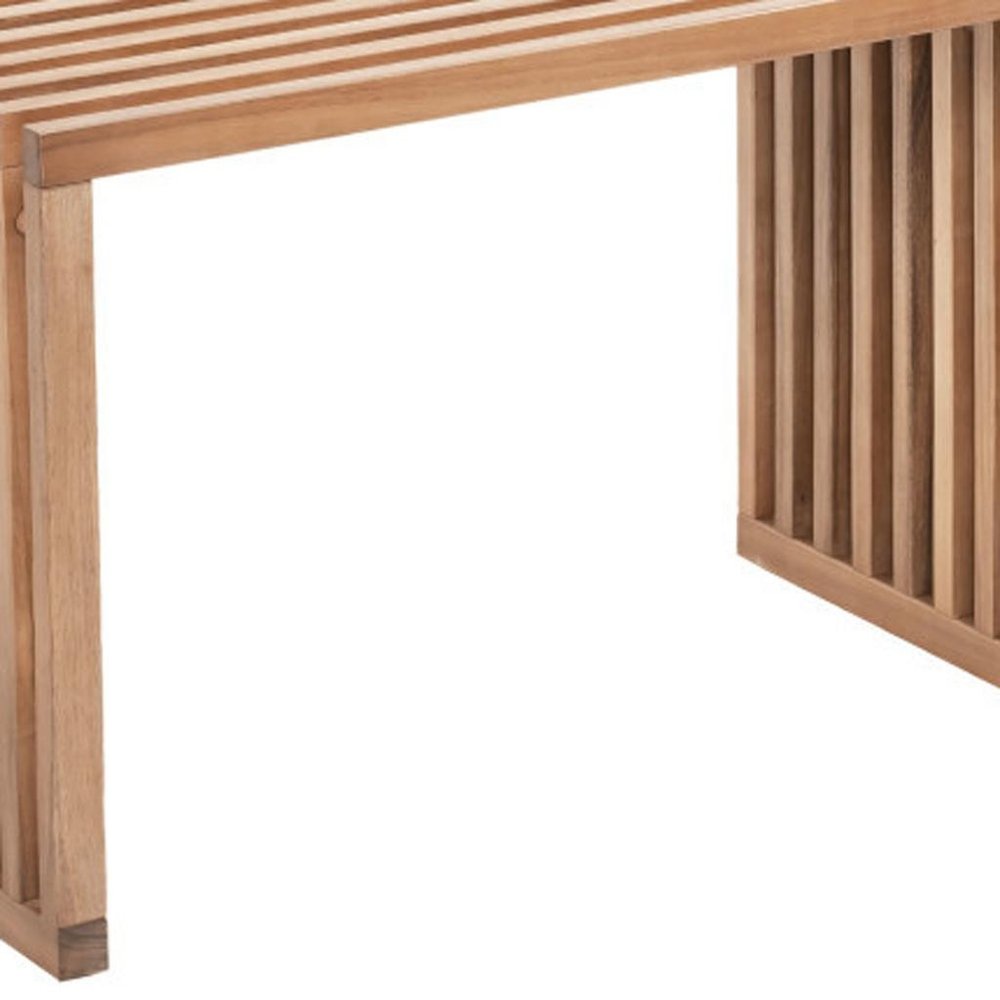 54" Natural Acacia Solid Wood Extendable Garden Patio Outdoor Garden Bench