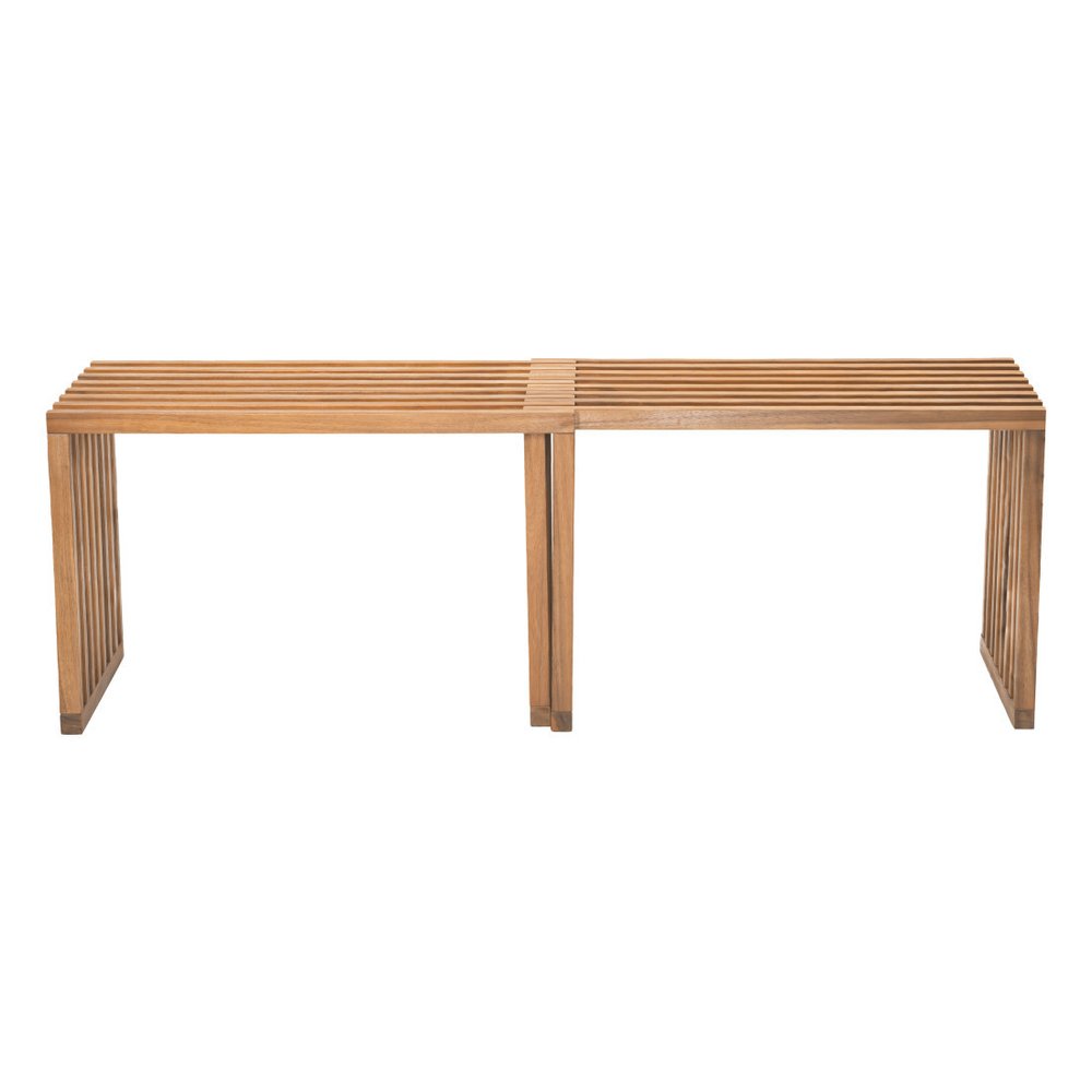 54" Natural Acacia Solid Wood Extendable Garden Patio Outdoor Garden Bench