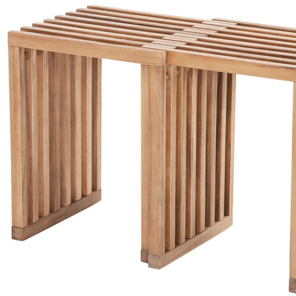 27" Natural Solid Wood Extendable Indoor/Outdoor Bench