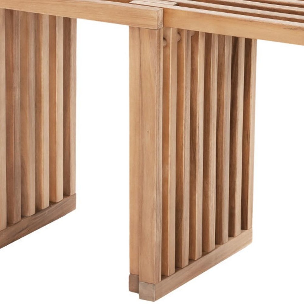 27" Natural Solid Wood Extendable Indoor/Outdoor Bench