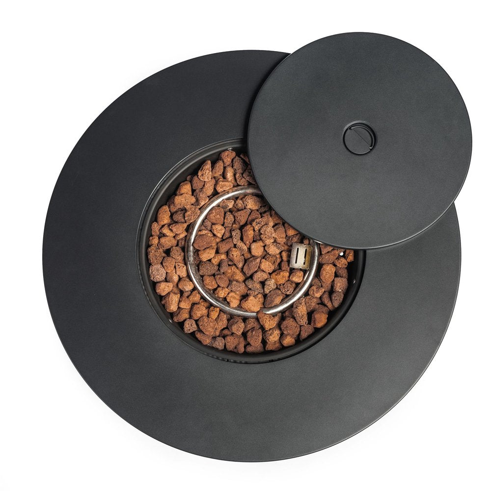 50,000 BTU 30" Black Steel Propane Round Outdoor Fire Pit