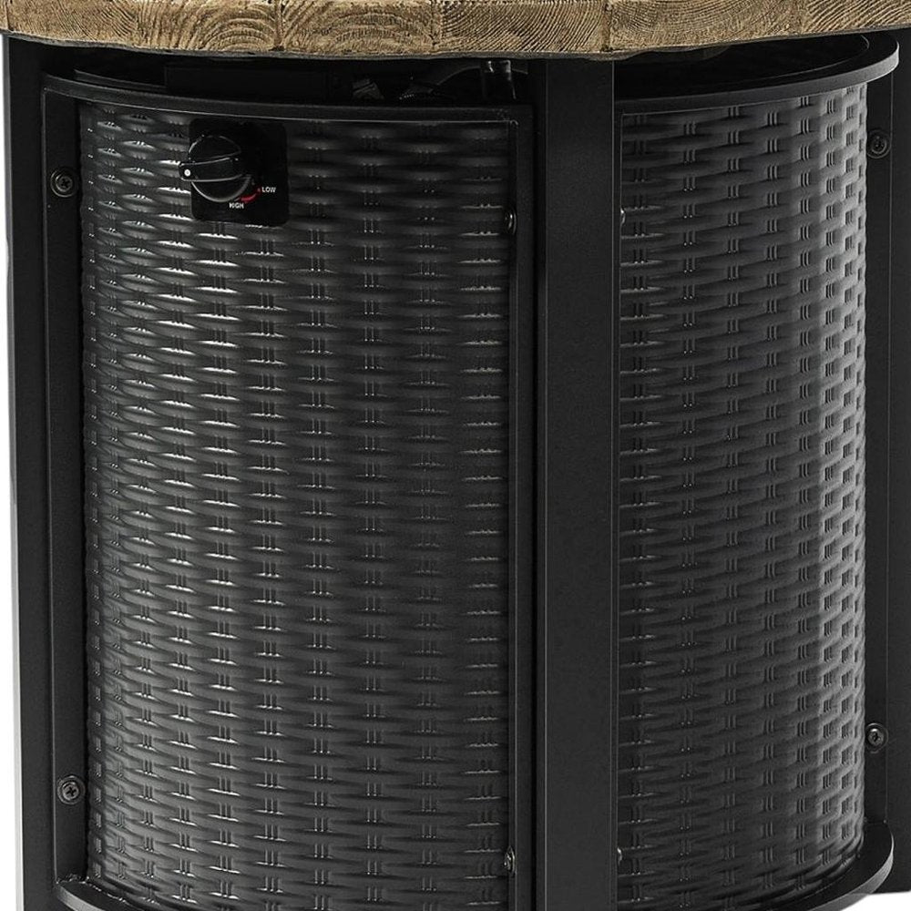 50,000 BTU 30" Black & Brown Steel Propane Round Outdoor Fire Pit