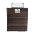 50,000 BTU 24" Espresso Wicker Propane Rectangular Outdoor Fire Pit