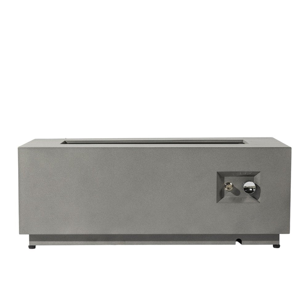 50,000 BTU 42" Gray Steel Propane Rectangular Outdoor Fire Pit with Cover