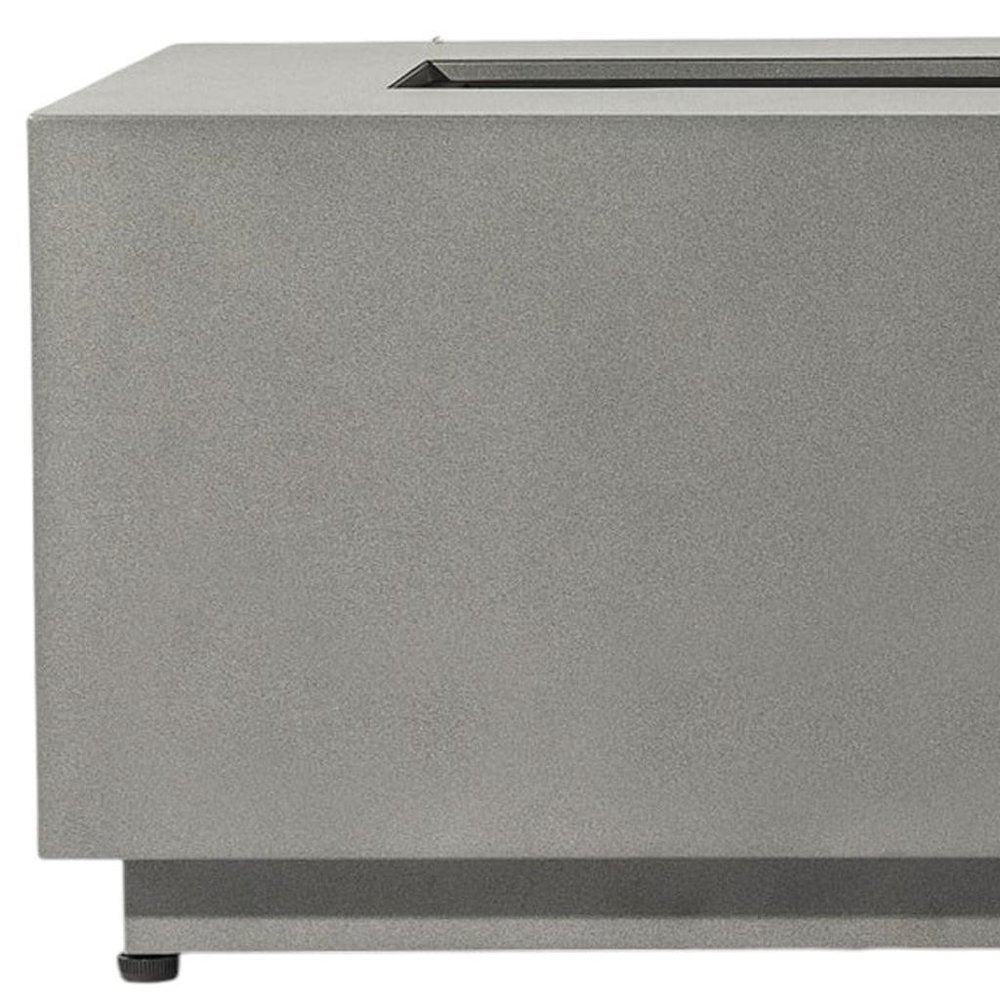 50,000 BTU 42" Gray Steel Propane Rectangular Outdoor Fire Pit with Cover