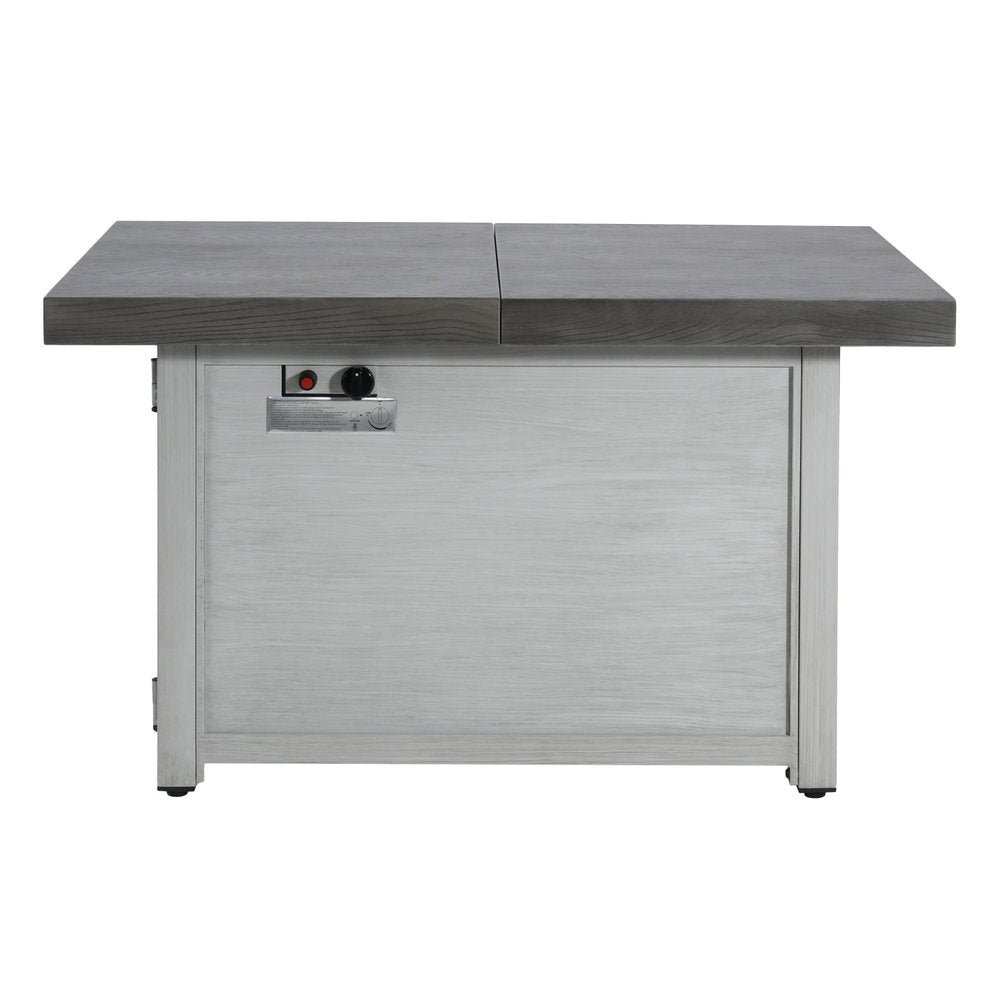 50,000 BTU 45" Gray Aluminum Propane Rectangular Outdoor Fire Pit with Cover