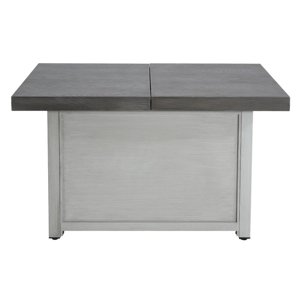 50,000 BTU 45" Gray Aluminum Propane Rectangular Outdoor Fire Pit with Cover