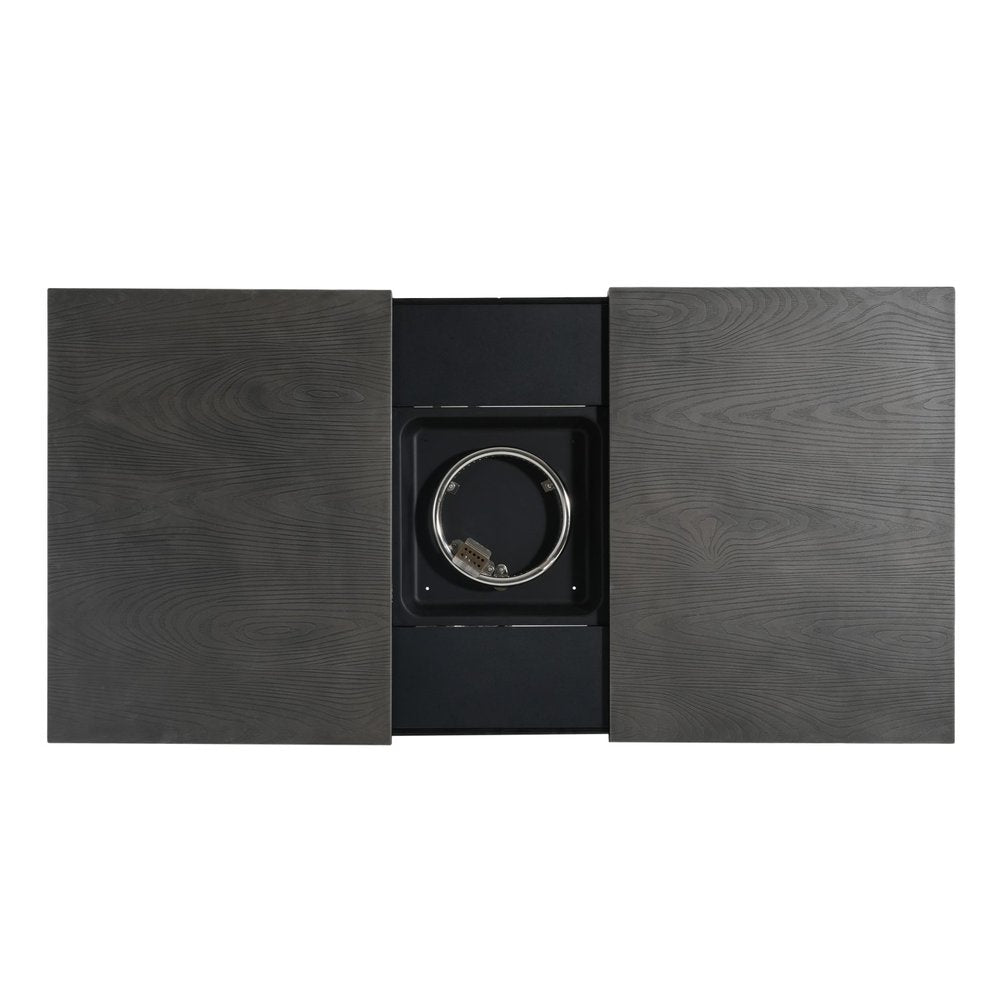 50,000 BTU 45" Gray Aluminum Propane Rectangular Outdoor Fire Pit with Cover