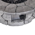 40,000 BTU 28" Gray Steel Propane Round Outdoor Fire Pit with Cover