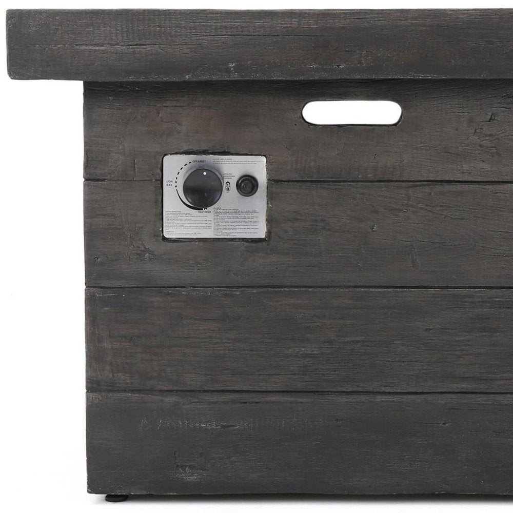 40,000 BTU 32" Gray Steel Propane Rectangular Outdoor Fire Pit with Cover