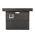 40,000 BTU 32" Gray Steel Propane Rectangular Outdoor Fire Pit with Cover