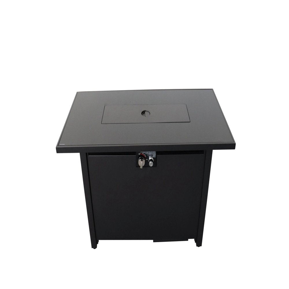 40,000 BTU 43" Black Steel Propane Rectangular Outdoor Fire Pit with Cover