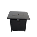 40,000 BTU 43" Black Steel Propane Rectangular Outdoor Fire Pit with Cover