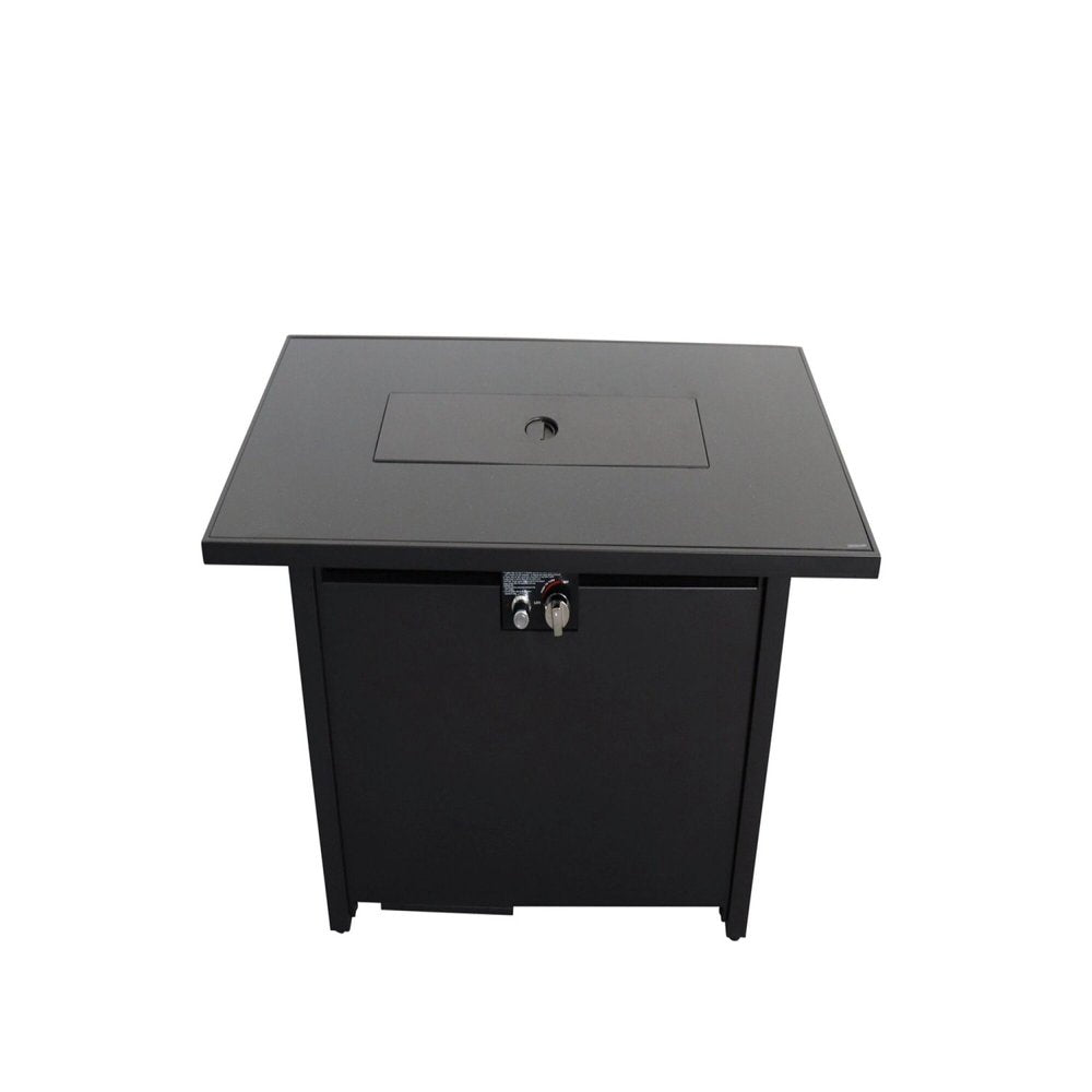 40,000 BTU 43" Black Steel Propane Rectangular Outdoor Fire Pit with Cover