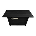 40,000 BTU 42" Black Steel Propane Rectangular Outdoor Fire Pit with Cover