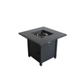 50,000 BTU 30" Black Steel Propane Square Outdoor Fire Pit with Cover