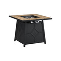 40,000 BTU 28" Brown Iron Propane Square Outdoor Fire Pit with Cover